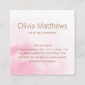 薄エレガント色ピンクの水の色のロカスタムゴ スクエア名刺 (正面)