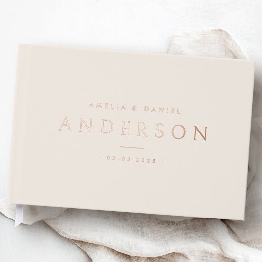 薄エレガント褐色結婚の名称の日実在付 ゲストブック