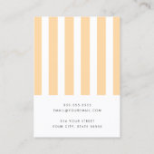 薄エレガント黄オレンジストライプ色イヤリングカード 名刺 (裏面)