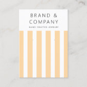 薄エレガント黄オレンジストライプ色イヤリングカード 名刺 (正面)