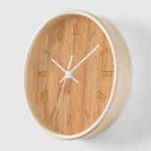 薄カッコいいエレガント茶の竹のローマ数字 壁時計 (傾斜)