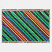 薄カラフル斜ストライプブランケット- 1 スローブランケット (正面)