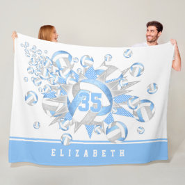 薄ガーリー色のグレーのバレーボール フリースブランケット