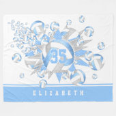 薄ガーリー色のグレーのバレーボール フリースブランケット (正面(横))