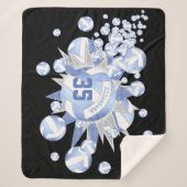 薄ガーリー色の白いバレーボール シェルパブランケット (正面)