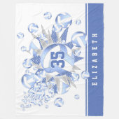 薄ガーリー色の白いバレーボール フリースブランケット (正面)