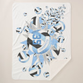 薄ガーリー色の黒いバレーボール シェルパブランケット (正面)