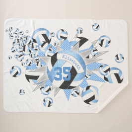 薄ガーリー色の黒いバレーボール シェルパブランケット