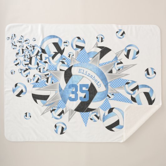 薄ガーリー色の黒いバレーボール シェルパブランケット (正面(横))