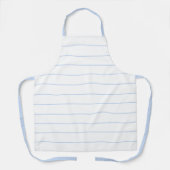 薄シンプルい青の白の水平ストライプ エプロン (正面)