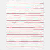 薄ストライプい淡い色の、白 フリースブランケット (正面)