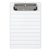 薄ストライプのい青い白い線が付いたストライプり ミニクリップボード (正面)