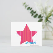 薄ストライプ色マゼンタ3 ポストカード (スタンド正面)