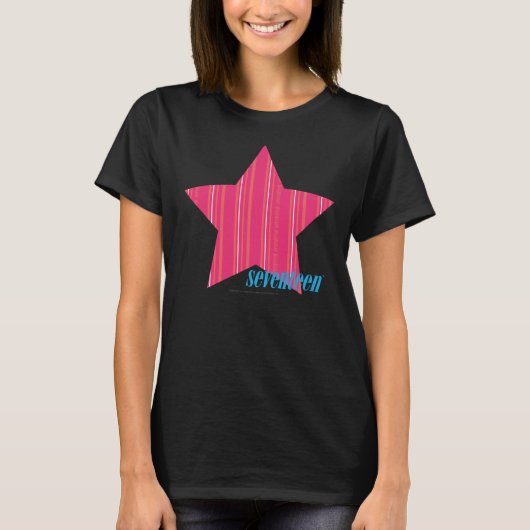 薄ストライプ色マゼンタ3 Tシャツ (正面)