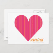 薄ストライプ色マゼンタ4 ポストカード (正面/裏面)