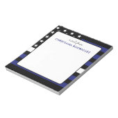 薄パーソナライズされたいホワイトラインフラグEMT EMS ノートパッド (回転)