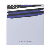 薄パーソナライズされたいホワイトラインEMT EMS救急医療隊員 ノートパッド (正面)