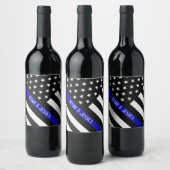 薄パーソナライズされたい青い線お祝い ワインラベル (ボトル)