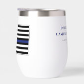 薄パーソナライズされたい青い線の警察官旗 (右面)