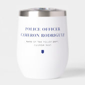 薄パーソナライズされたい青い線の警察官旗 (正面)