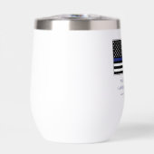 薄パーソナライズされたい青い線の警察官旗 (正面)