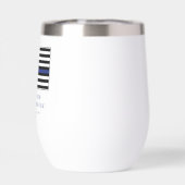 薄パーソナライズされたい青い線の警察官旗 (背面)