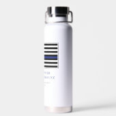 薄パーソナライズされたい青い線の警察官旗 ウォーターボトル (背面)