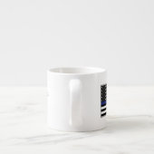 薄パーソナライズされたい青い線の警察官旗 エスプレッソカップ (裏面)