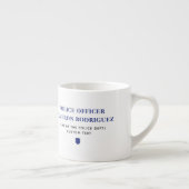 薄パーソナライズされたい青い線の警察官旗 エスプレッソカップ (右)