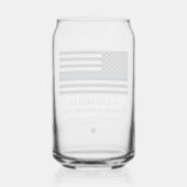 薄パーソナライズされたい青い線の警察官旗 ガラス缶 (裏面)