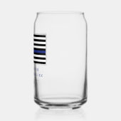 薄パーソナライズされたい青い線の警察官旗 ガラス缶 (左)