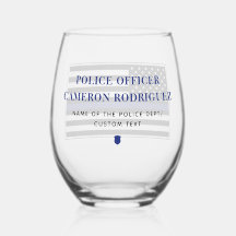 薄パーソナライズされたい青い線の警察官旗