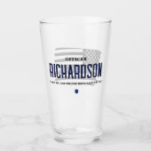 薄パーソナライズされたい青い線の警察官旗 タンブラーグラス (正面)