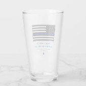 薄パーソナライズされたい青い線の警察官旗 タンブラーグラス (裏面)