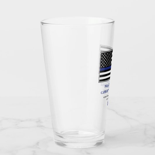 薄パーソナライズされたい青い線の警察官旗 タンブラーグラス (右)