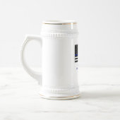 薄パーソナライズされたい青い線の警察官旗 ビールジョッキ (左)