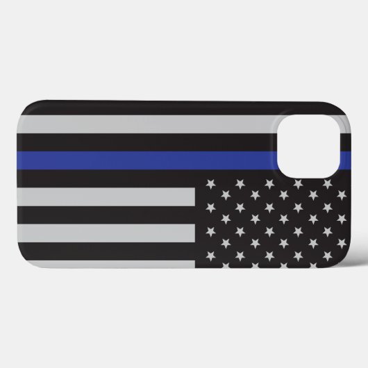 薄パーソナライズされたい青い線アメリカ国旗 Case-Mate iPhoneケース (裏面 (横))