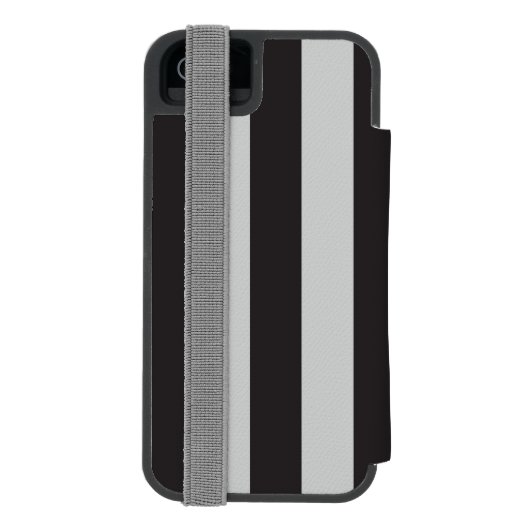 薄パーソナライズされたい青い線アメリカ国旗 INCIPIO iPhoneウォレットケース (フォリオ裏面)