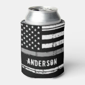 薄パーソナライズされた灰色ライン矯正官 缶クーラー (缶正面)