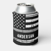 薄パーソナライズされた灰色ライン矯正官 缶クーラー (缶裏面)