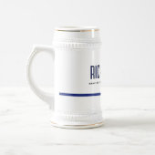 薄パーソナライズされた青ライン警察官 ビールジョッキ (左)