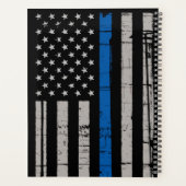 薄パーソナライズされた青ライン警察官 プランナー手帳 (裏面)