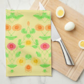 薄ファンシーい黄色のハンドタオル キッチンタオル (四つ折り)