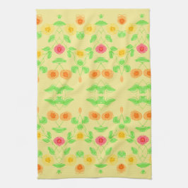 薄ファンシーい黄色のハンドタオル キッチンタオル