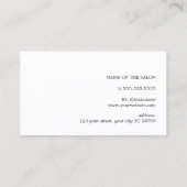 薄ミニマルエレガント青の白いヘアスタイリスト 名刺 (裏面)