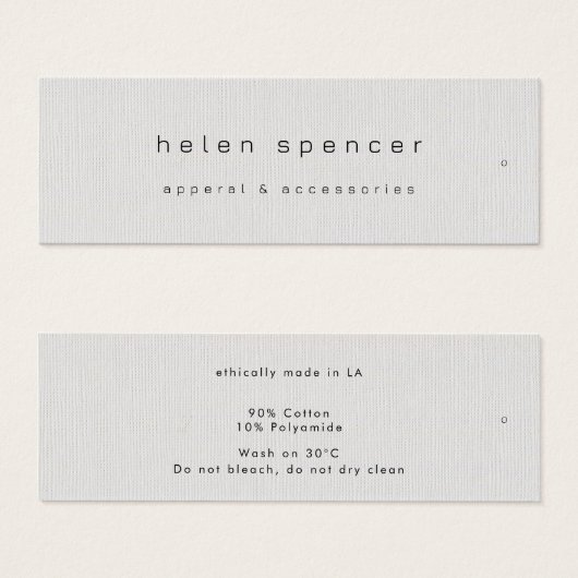 薄ミニマル衣ラベル、価格ラベル、気にラベル (正面&裏面)