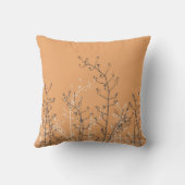 薄モダンいエレガントタン茶色の灰色の花 クッション (裏面)