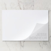 薄モダンいグレーの名前（白） ペーパーパッド (折り畳み)