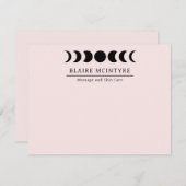 薄モダンいピンクの月のエレガント相 ノートカード (正面/裏面)