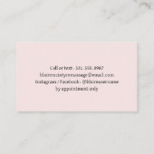 薄モダンいピンクの月のエレガント相 名刺 (裏面)